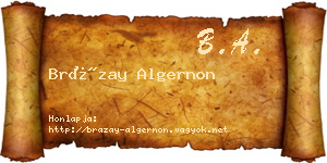 Brázay Algernon névjegykártya